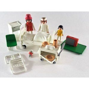 Vintage Playmobil 3495 Hospital Patient Recovery Room W People Incomplete
